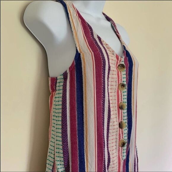 True Craft Striped Colorful Cropped Jumpsuit - Picture 9 of 13